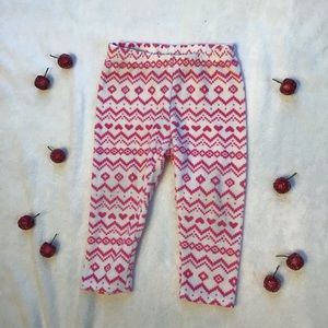 Plush winter white & pink pants